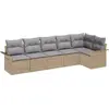 Image de vidaXL Ensemble de canapé de jardin avec coussins avec mémoire 6 pcs Beige Poly Rattan