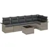 Image de vidaXL Ensemble de canapé de jardin avec coussins avec mémoire 7 pcs Gris Poly Rattan