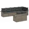 Image de vidaXL Ensemble de canapé de jardin avec mémoire 8 pcs Gris Poly-Rotin