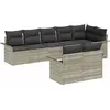Image de vidaXL Ensemble canapé de jardin avec coffre de rangement 8 pièces Polyrotin gris clair