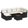 Image de vidaXL Ensemble canapé de jardin avec coffre de rangement 7 pièces Noir Poly-rotin