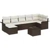 Image de vidaXL Ensemble de canapé de jardin avec coussins avec mémoire 8 pcs brun poly rotin