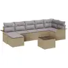 Image de vidaXL Ensemble de canapé de jardin avec coussins avec mémoire 8 pcs Beige Poly Rattan