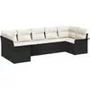 Image de vidaXL Ensemble de canapé de jardin avec mémoire 7 pcs noir poly rotin