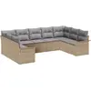 Image de vidaXL Ensemble de canapé de jardin avec mémoire 9 pcs Beige Poly-Rattan