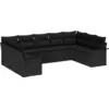 Image de vidaXL Ensemble canapé de jardin avec mémoire 9 pcs noir poly rotin