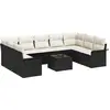 Image de Ensemble de canapés de jardin vidaXL avec rangement, 10 pièces, en polyrotin marron