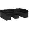 Image de vidaXL Ensemble canapé de jardin avec coffre de rangement 10 pièces beige polyrotin