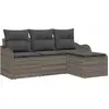 Image de vidaXL Ensemble de canapé de jardin avec mémoire 4 pcs Gris Poly-Rotin