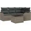 Image de vidaXL Ensemble canapé de jardin avec mémoire 5 pcs noir poly rotin