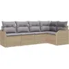 Image de vidaXL Ensemble de canapé de jardin avec mémoire 5 pcs Beige Poly-Rattan