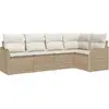 Image de vidaXL Ensemble de canapé de jardin avec mémoire 5 pcs Beige Poly-Rattan