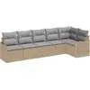Image de Ensemble de canapés de jardin vidaXL avec rangement, 6 pièces, beige, en polyrotin