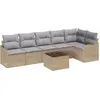 Image de vidaXL Ensemble de canapé de jardin avec coussins 7 pcs noir poly rotin