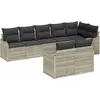 Image de vidaXL Ensemble de canapé de jardin avec coussins 8 pcs gris clair Poly rotin