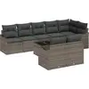 Image de vidaXL Ensemble de canapé de jardin avec coussins 9 pcs Gris Poly Rattan