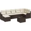 Image de vidaXL Ensemble de canapé de jardin avec coussins 8 pcs brun et blanc poly rotin