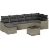 Image de vidaXL Ensemble de canapé de jardin avec coussins 8 pcs Gris Poly Rattan