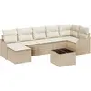 Image de vidaXL Ensemble de canapé de jardin avec coussins 8 pcs Beige et blanc Poly rotin