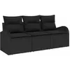 Image de Ensemble de canapés de jardin vidaXL avec rangement, 3 pièces, en rotin synthétique noir