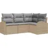 Image de vidaXL Ensemble de canapé de jardin avec coussins 4 pcs Beige et gris clair Poly-Rotin