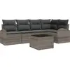 Image de vidaXL Ensemble de canapé de jardin avec coussins avec mémoire 6 pcs Gris Poly-Rotin