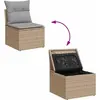 Image de vidaXL Ensemble de canapé de jardin avec coussins 8 pcs Beige et gris clair Poly-Rotin