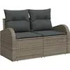Image de vidaXL Ensemble de canapés avec coussins avec mémoire 6 pcs Gris Poly-Rotin