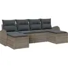 Image de vidaXL Ensemble de canapés avec coussins avec mémoire 6 pcs Gris Poly-Rotin