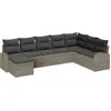 Image de vidaXL Ensemble de canapés avec coussins avec mémoire 8 pcs Gris Poly-Rotin