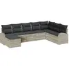Image de vidaXL Ensemble de canapés avec coussins avec mémoire 8 pcs gris clair poly rotin
