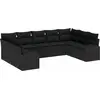 Image de vidaXL Ensemble de canapé de jardin avec coussins 9 pcs noir poly rotin