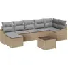 Image de vidaXL Ensemble de canapé de jardin avec coussins 8 pcs Beige et gris clair Poly-Rotin