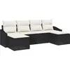 Image de vidaXL Salon de jardin avec coussins 6 pcs noir et crème
