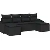 Image de vidaXL Salon de jardin avec coussins avec mémoire 6 pcs noir