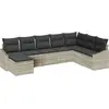 Image de vidaXL Ensemble de canapé de jardin avec coussins 8 pcs gris clair Poly-Rotin