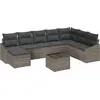 Image de vidaXL Ensemble de canapé de jardin avec coussins 8 pcs gris clair Poly-Rotin
