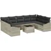 Image de vidaXL Ensemble canapé de jardin avec mémoire gris clair Poly-Rattan