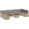 Image de vidaXL Ensemble canapé de jardin avec rangement Beige et gris clair Poly-rotin
