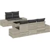 Image de vidaXL Ensemble canapé de jardin 6 pcs gris clair et gris foncé Poly-Rotin