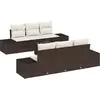Image de vidaXL Ensemble de canapé de jardin avec coussins 8 pcs brun et crème Poly-Rotin