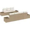 Image de vidaXL Ensemble de canapé de jardin avec coussins 8 pcs Beige et Crème Poly-Rotin