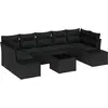 Image de vidaXL Ensemble de canapé de jardin avec coussins 8 pcs noir poly rotin