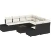 Image de vidaXL Ensemble de canapé de jardin avec coussins 9 pcs noir et crème poly rotin