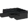Image de vidaXL Ensemble de canapé de jardin avec coussins 9 pcs noir poly rotin