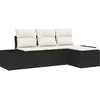 Image de vidaXL Ensemble de canapé de jardin avec coussins 4 pcs noir et crème poly rotin