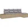Image de vidaXL Ensemble de canapé de jardin avec coussins 5 pcs Beige et gris clair Poly-Rotin