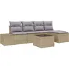 Image de vidaXL Ensemble de canapé de jardin avec coussins 5 pcs Beige et gris clair Poly-Rotin