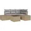 Image de vidaXL Ensemble canapé de jardin avec rangement Beige et gris clair Poly-rotin