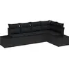 Image de vidaXL Ensemble canapé de jardin avec mémoire 5 pcs noir poly rotin